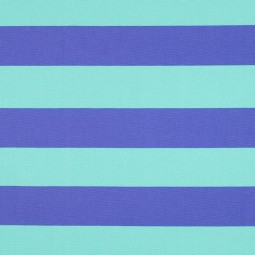 Tissu canvas - Rayures menthe bleu