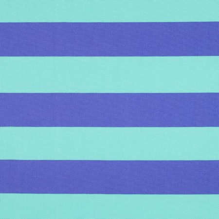 Tissu canvas - Rayures menthe bleu