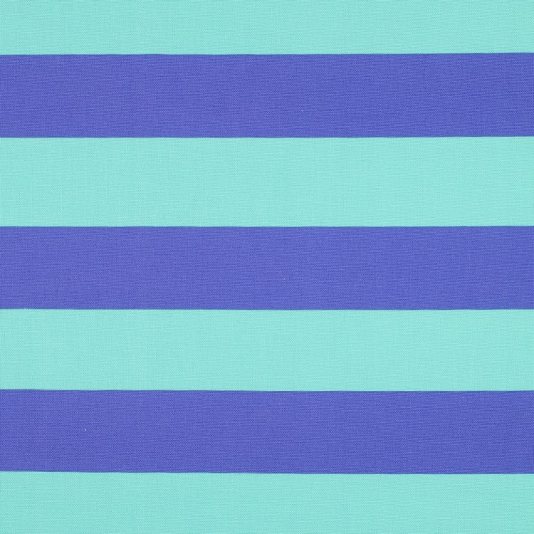 Tissu canvas - Rayures menthe bleu