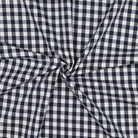 Tissu coton vichy - Marine