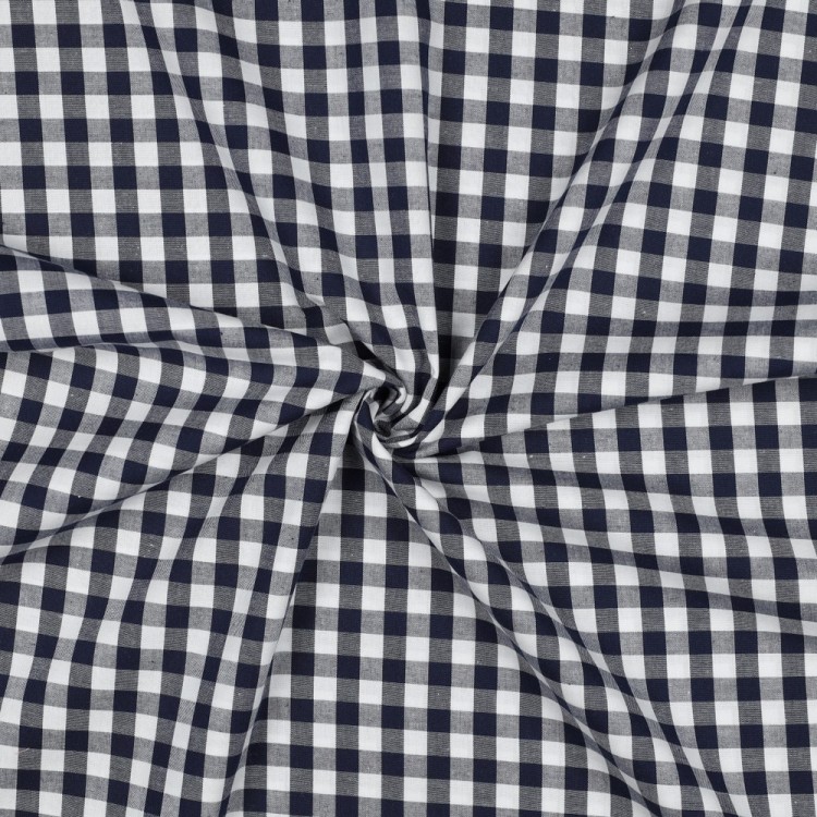 Tissu coton vichy - Marine