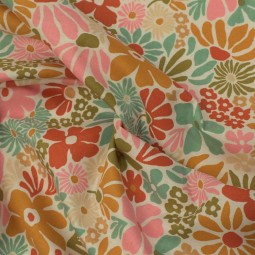 Tissu coton - Begonia blanc