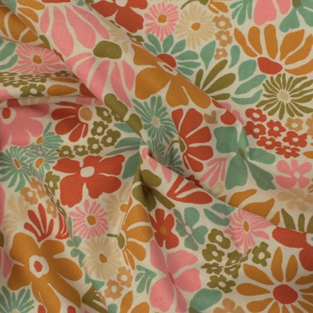 Tissu coton - Begonia blanc