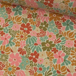 Tissu coton - Begonia blanc