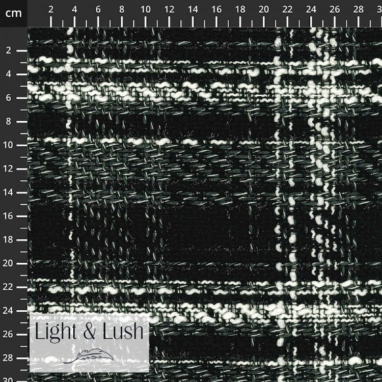 Tissu Lainage Light & Lush - Tweed noir et blanc