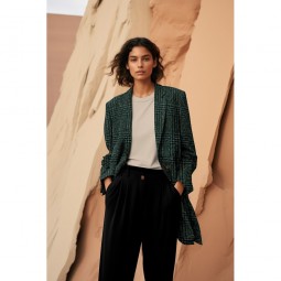 Tissu Lainage Light & Lush - Gris et noir