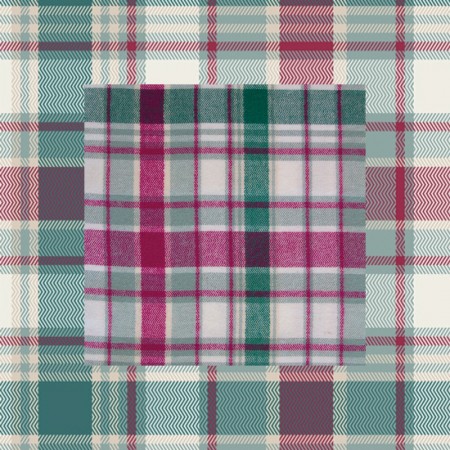 Art Gallery Fabrics - Highlands Flannel - Chevron Plaid Eucalyptus