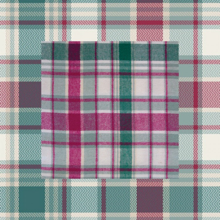 Art Gallery Fabrics - Highlands Flannel - Chevron Plaid Eucalyptus