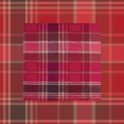 Art Gallery Fabrics - Highlands Flannel - Chevron Plaid Cranberry