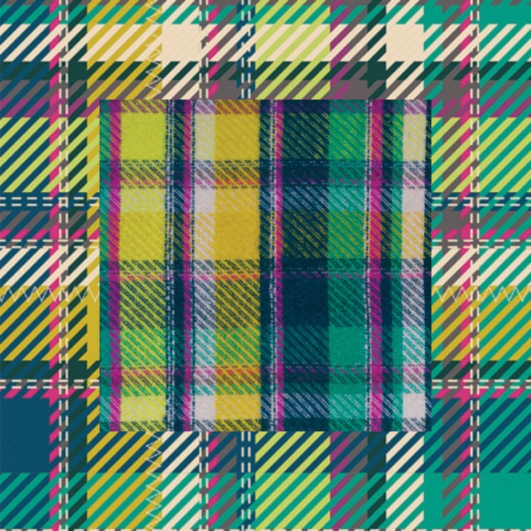 Art Gallery Fabrics - Highlands Flannel - Royal Plaid Sunrise