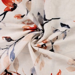 Tissu viscose lin - Marguerite digital print