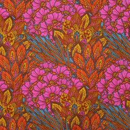 Tissu satin viscose - Luxuriante rose