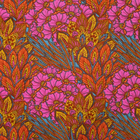 Tissu satin viscose - Luxuriante rose