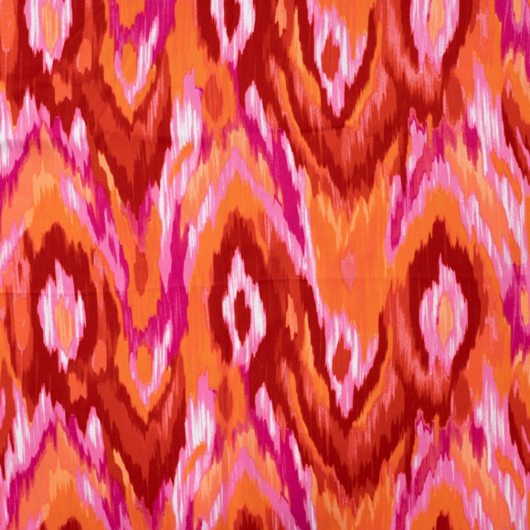 Tissu satin viscose - Abstract orange