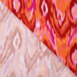 Tissu satin viscose - Abstract orange