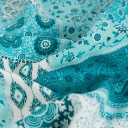 Tissu popeline de viscose - Cashmere patch