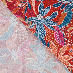 Tissu rayonne - Lorette rouge