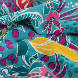 Tissu rayonne - Lorette bleu