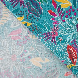 Tissu rayonne - Lorette bleu