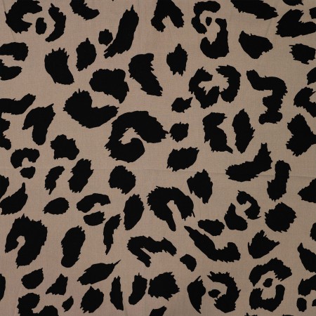 Tissu popeline de viscose - Léo beige