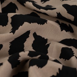 Tissu popeline de viscose - Léo beige