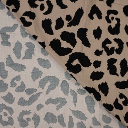 Tissu popeline de viscose - Léo beige