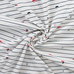 Tissu jersey - Boats navy