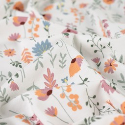 Tissu jersey - Flower field écru