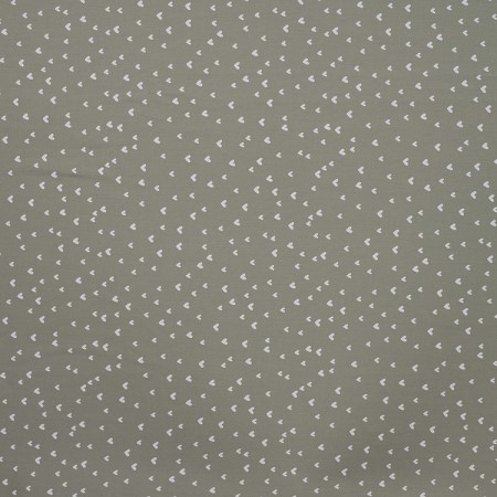 Tissu coton - Mini heart kaki