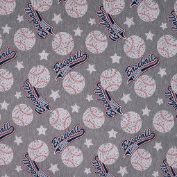 Tissu jersey sweat French Terry - Baseball gris clair