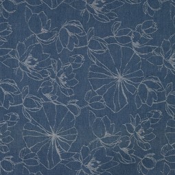 Tissu denim - Jacquard flowers