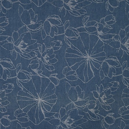 Tissu denim - Jacquard flowers