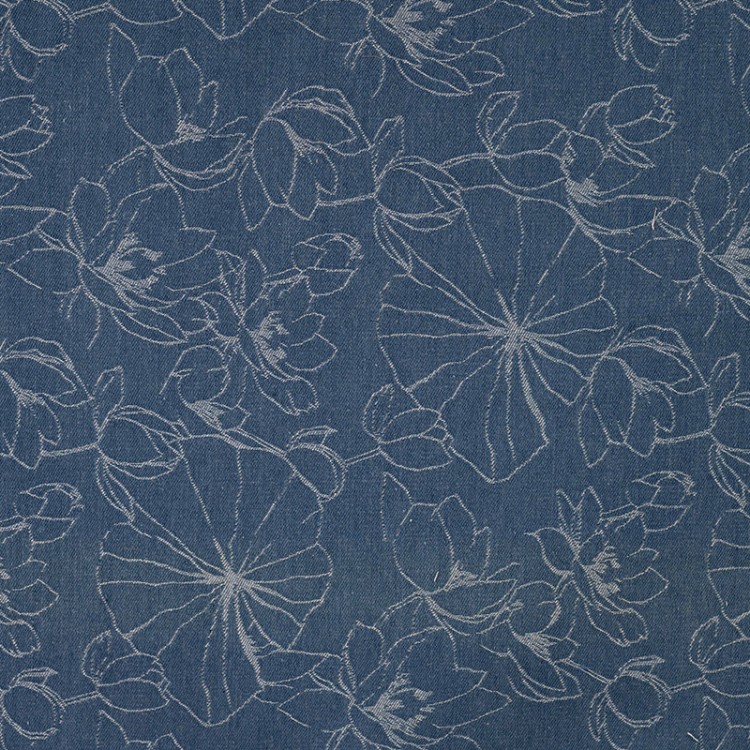 Tissu denim - Jacquard flowers