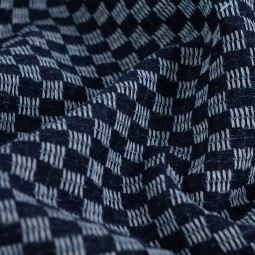 Tissu denim - Jacquard damier