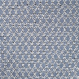Tissu Broderie - Losange Denim
