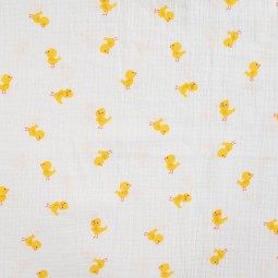 Tissu double gaze - Poussin écru