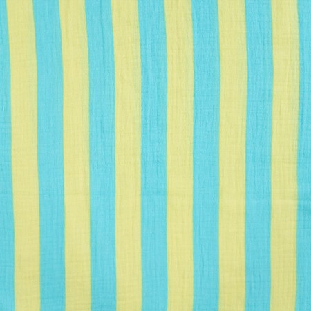 Tissu double gaze - Stripes aqua vert