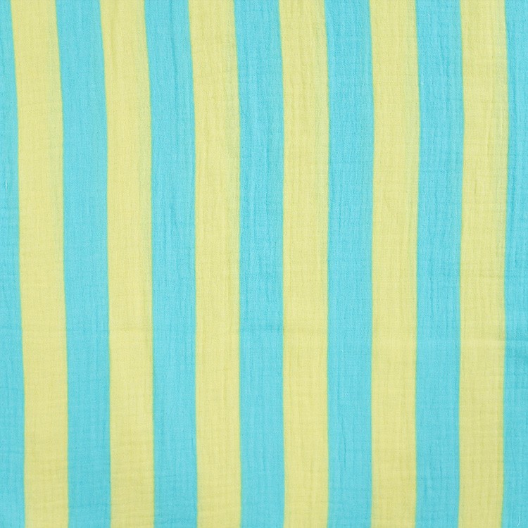 Tissu double gaze - Stripes aqua vert