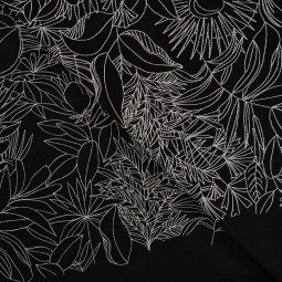 Tissu Broderie - Black Swan