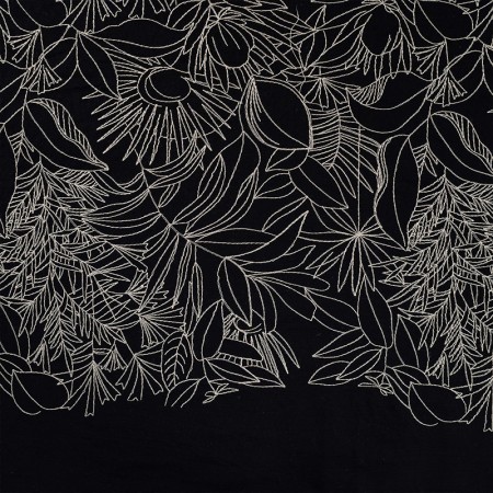 Tissu Broderie - Black Swan