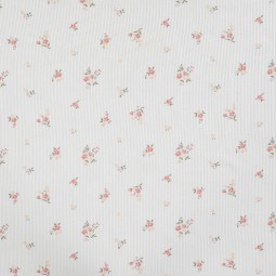 Tissu jersey côtelé - Flowers écru