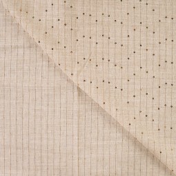 Tissu viscose lin - Naturel sequin cuivre
