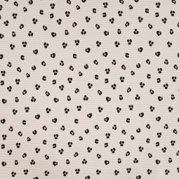 Tissu jersey côtelé - Léopard écru