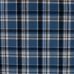 Tissu flanelle - Carreaux denim