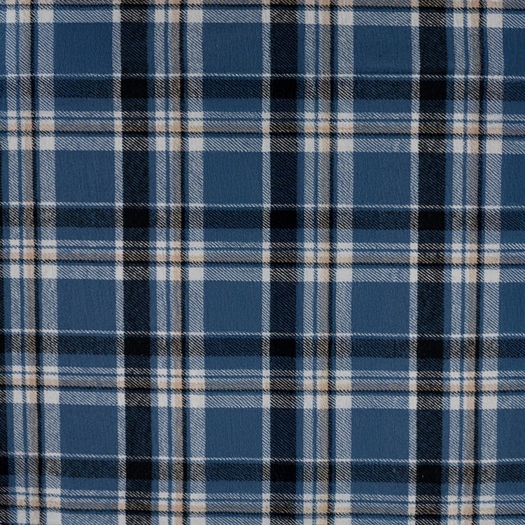 Tissu flanelle - Carreaux denim