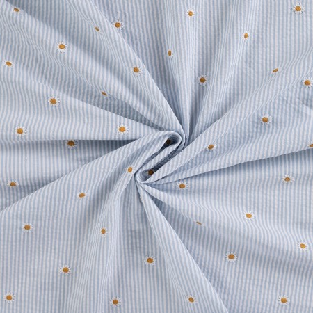 Tissu popeline - Stripe blue white