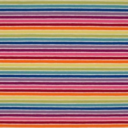 Tissu jersey - Rayures multicolore et blanc