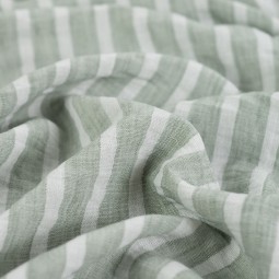Tissu polyester - Rayure vert
