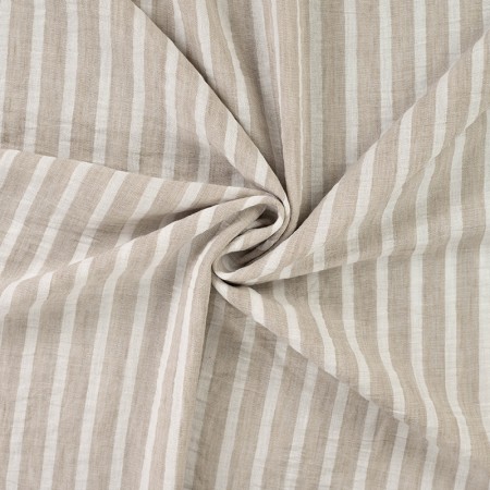 Tissu polyester - Rayure naturelle