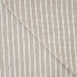 Tissu polyester - Rayure naturelle